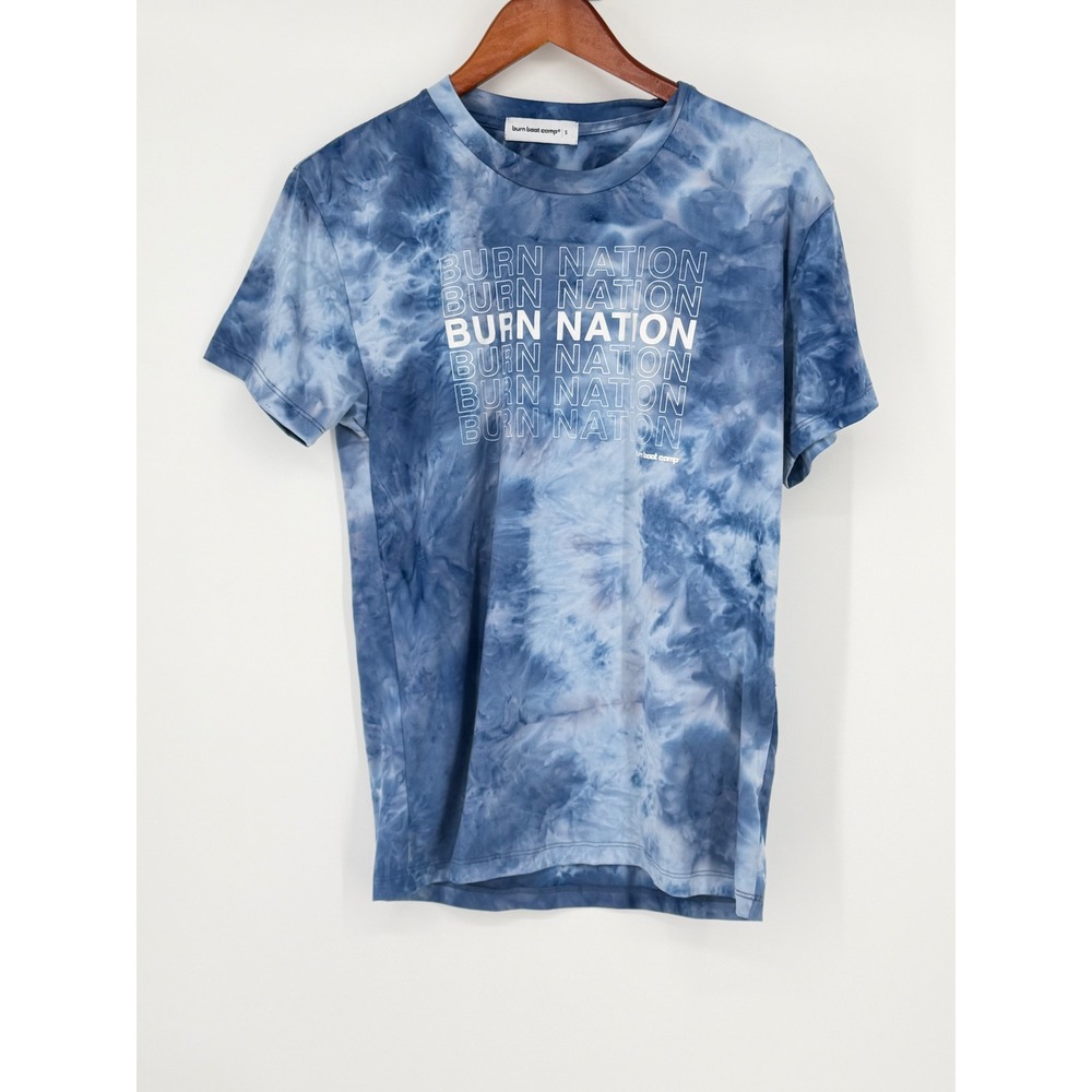 Burn Boot Camp Womens T shirt Small Exercise Workout Fitness Gym Soft Tie Dye